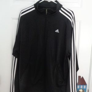 Men's Adidas Athletic Black/White Jacket Large